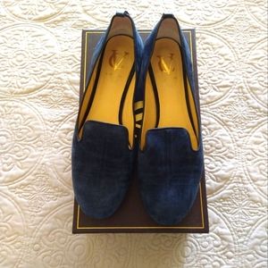 Vince Camuto blue suede loafers.